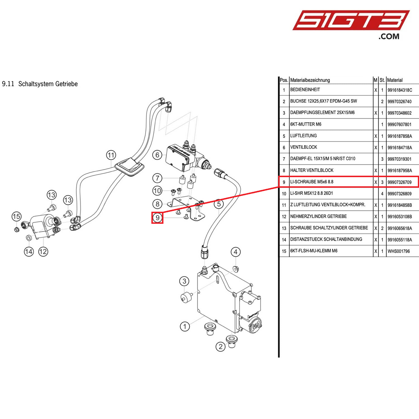 SREW M5x6 8.8 - 99907326709 [PORSCHE 991.1 GT3 Cup (2014)]