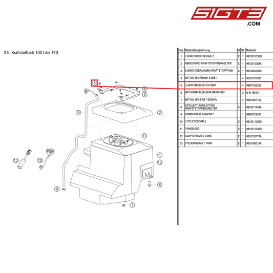 SCREW FILL. HD. M6X20-SC 8.8 26D1 - 99907332202 [PORSCHE Cayman 981 GT4 Clubsport]