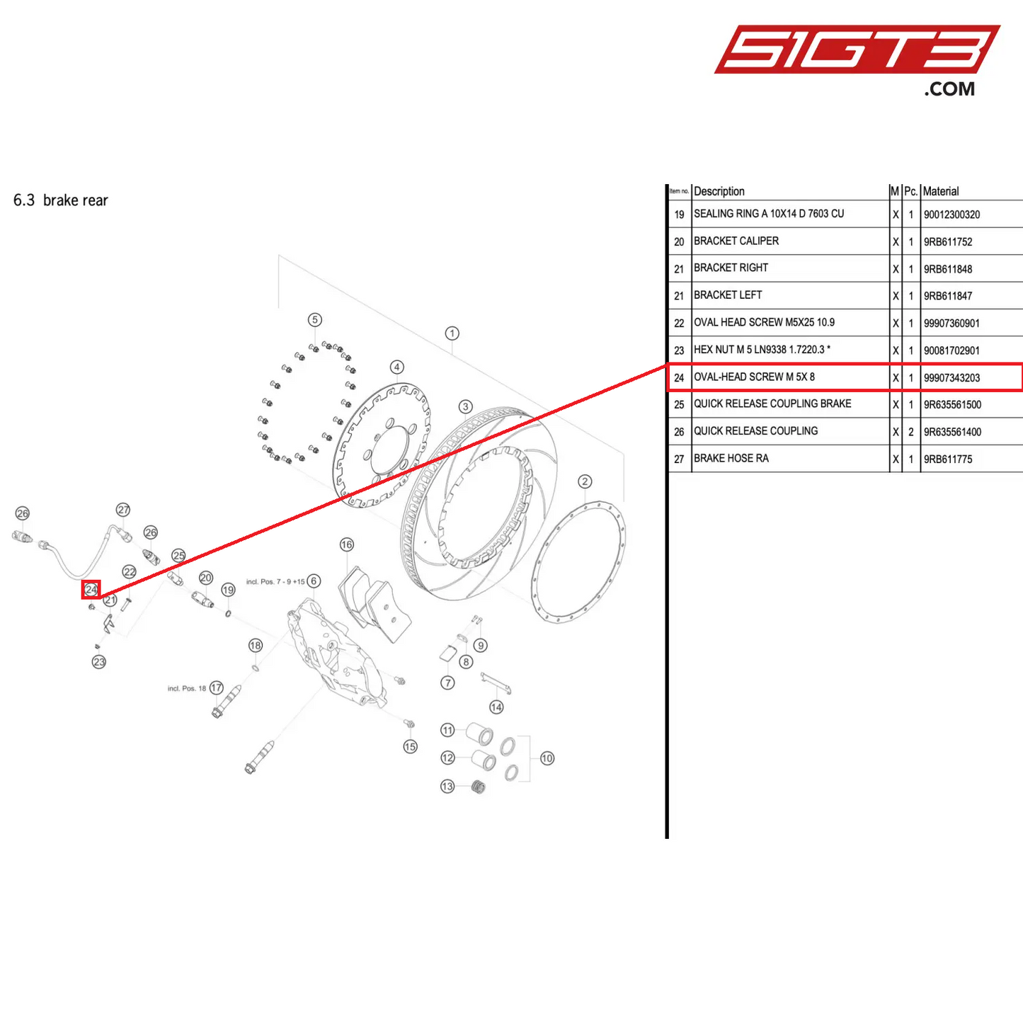 OVAL-HEAD SCREW M 5X 8 - 99907343203 [PORSCHE 992.1 GT3 R]