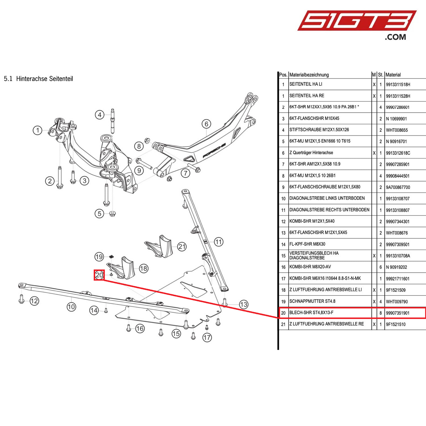 TAPPING SREW ST4,8X13-F - 99907351901 [PORSCHE 991.1 GT3 Cup (2014)]