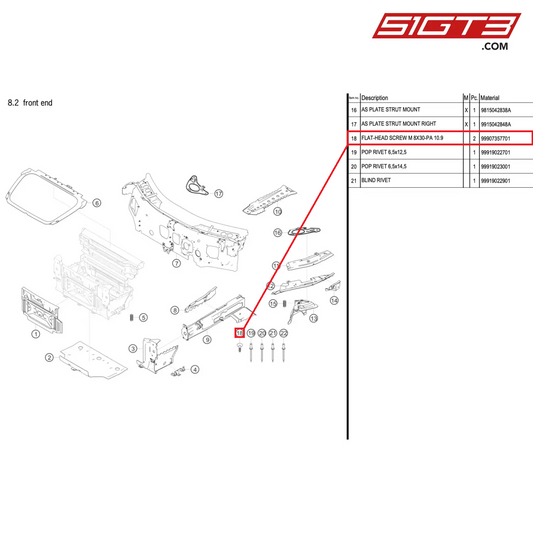 FLAT-HEAD SCREW M 8X30-PA 10.9 - 99907357701 [PORSCHE 718 Cayman GT4 RS Clubsport]