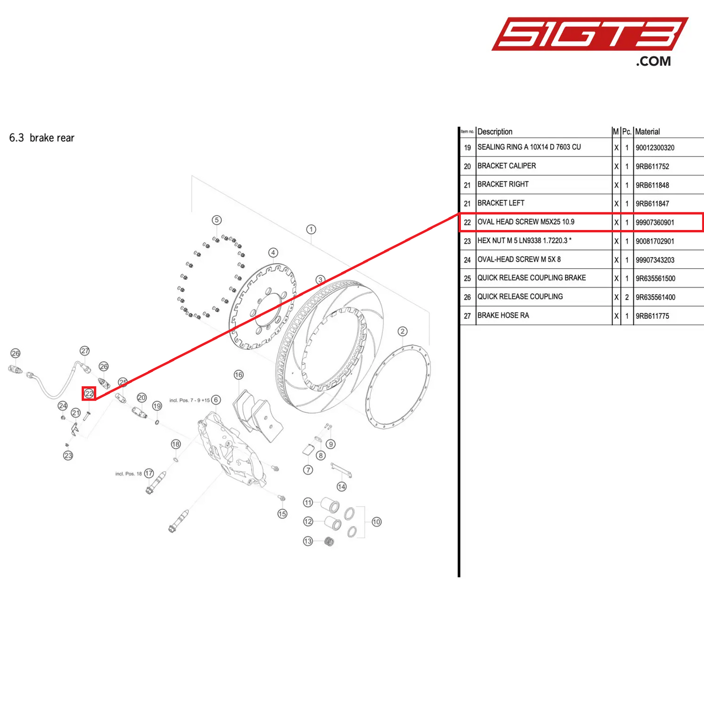 OVAL HEAD SCREW M5X25 10.9 - 99907360901 [PORSCHE 992.1 GT3 R]