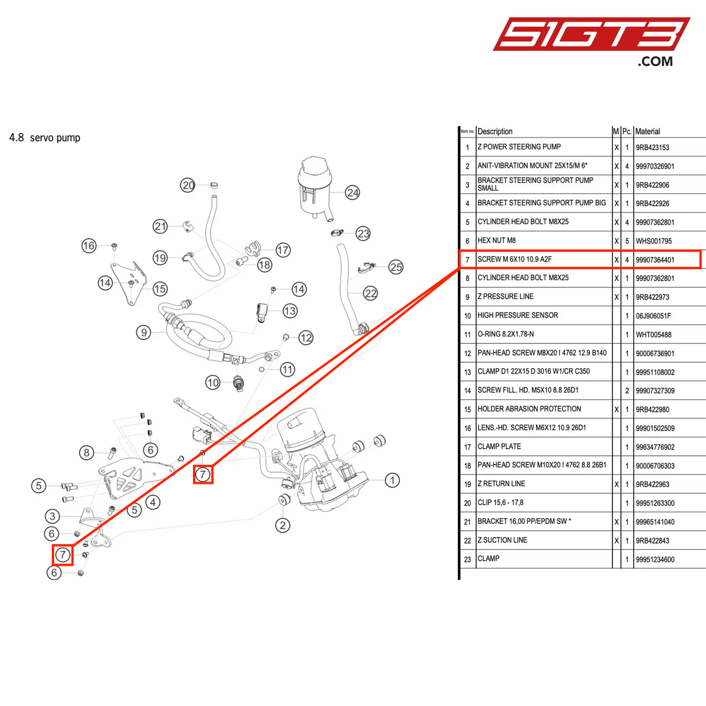 SCREW M 6X10 10.9 A2F - 99907364401 [PORSCHE 911 GT3 R Type 992 (GEN 1)]