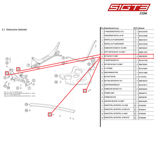 HEXAGON NUT M10 10 26B1 - 99907605301 [PORSCHE Cayman 981 GT4 Clubsport]