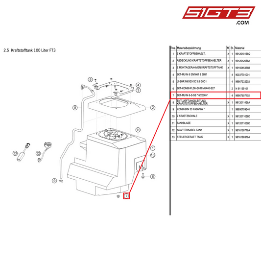 HEXAGON NUT M 6-S-SB * 8/200HV - 99907607102 [PORSCHE Cayman 981 GT4 Clubsport]