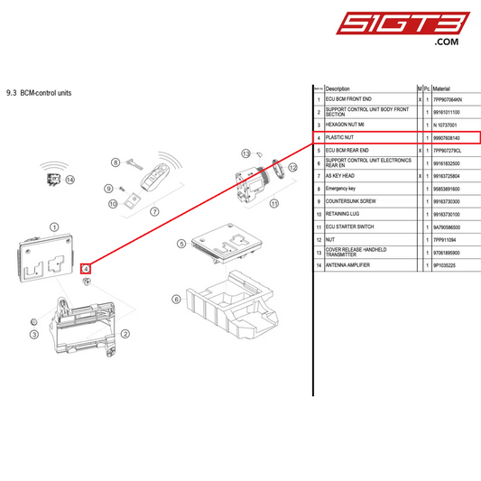 PLASTIC NUT - 99907608140 [PORSCHE 718 Cayman GT4 Clubsport]