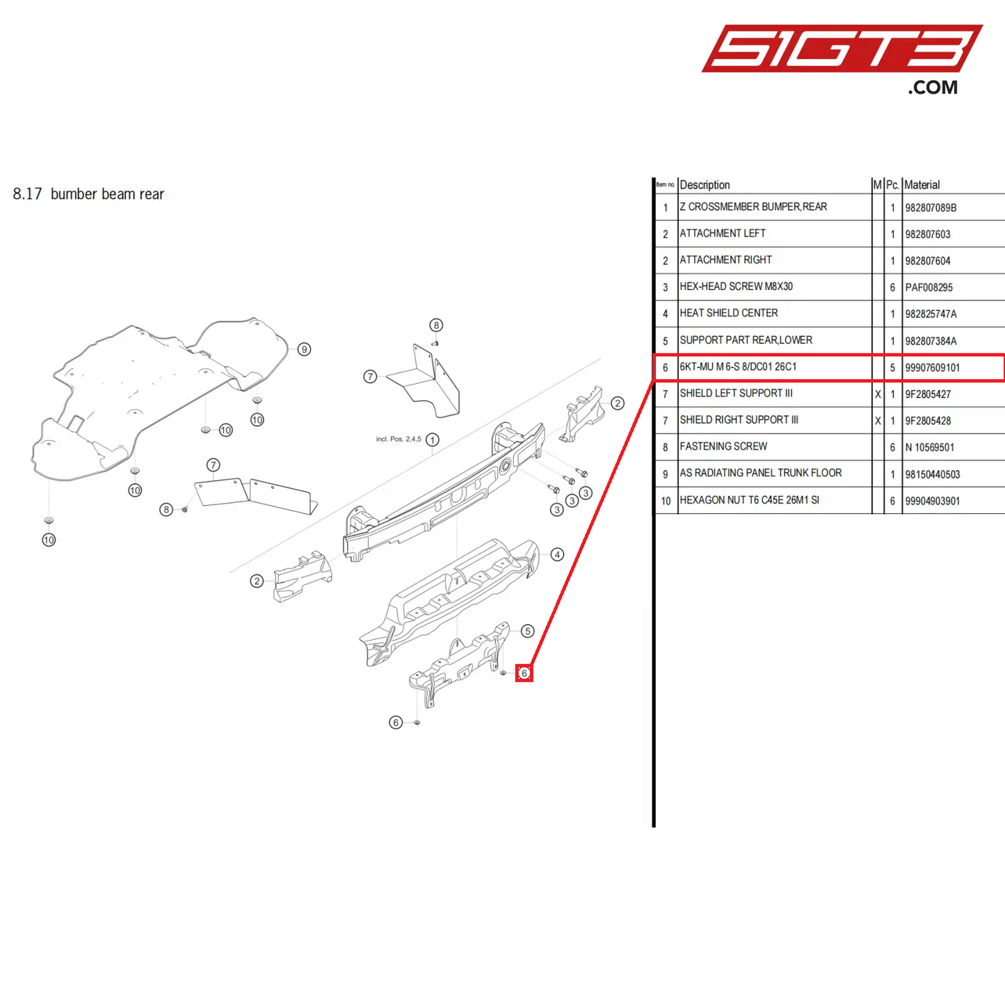 AS RADIATING PANEL TRUNK FLOOR - 98150440503 [PORSCHE 718 Cayman GT4 Clubsport]