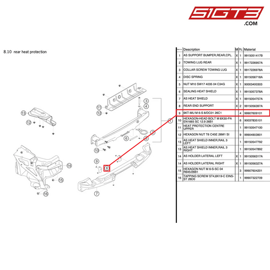 6KT-MU M 6-S 8/DC01 26C1 - 99907609101 [PORSCHE 991.1 GT3 R]