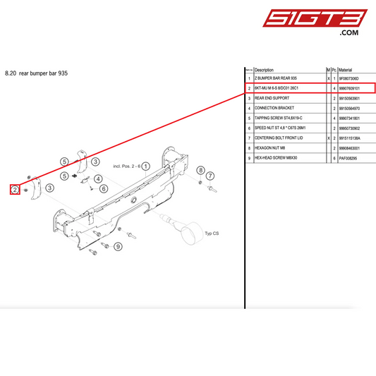 6KT-MU M 6-S 8/DC01 26C1 - 99907609101 [PORSCHE 911 GT2 RS Clubsport]