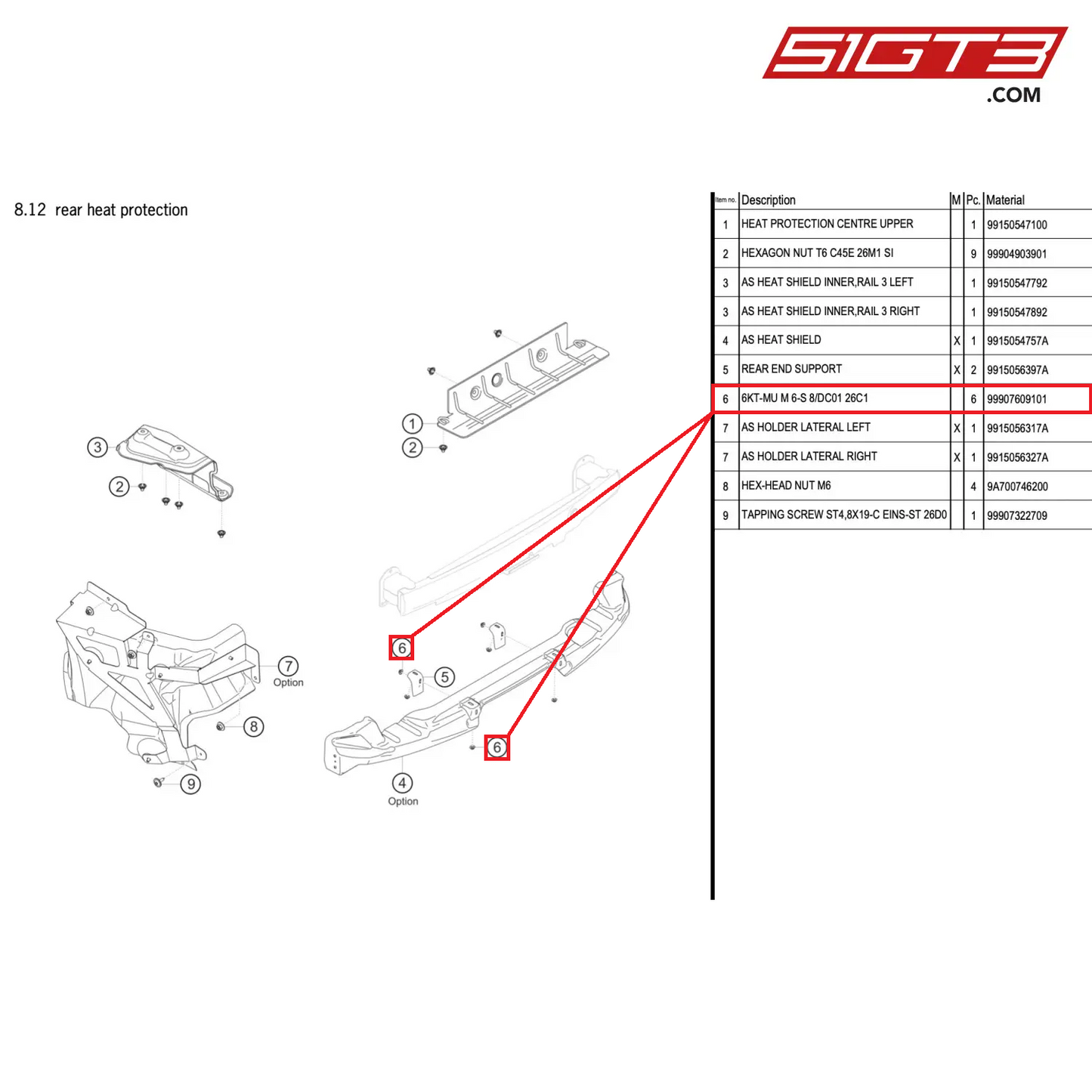 6KT-MU M 6-S 8/DC01 26C1 - 99907609101 [PORSCHE 911 GT3 R Type 991 (GEN 2)]