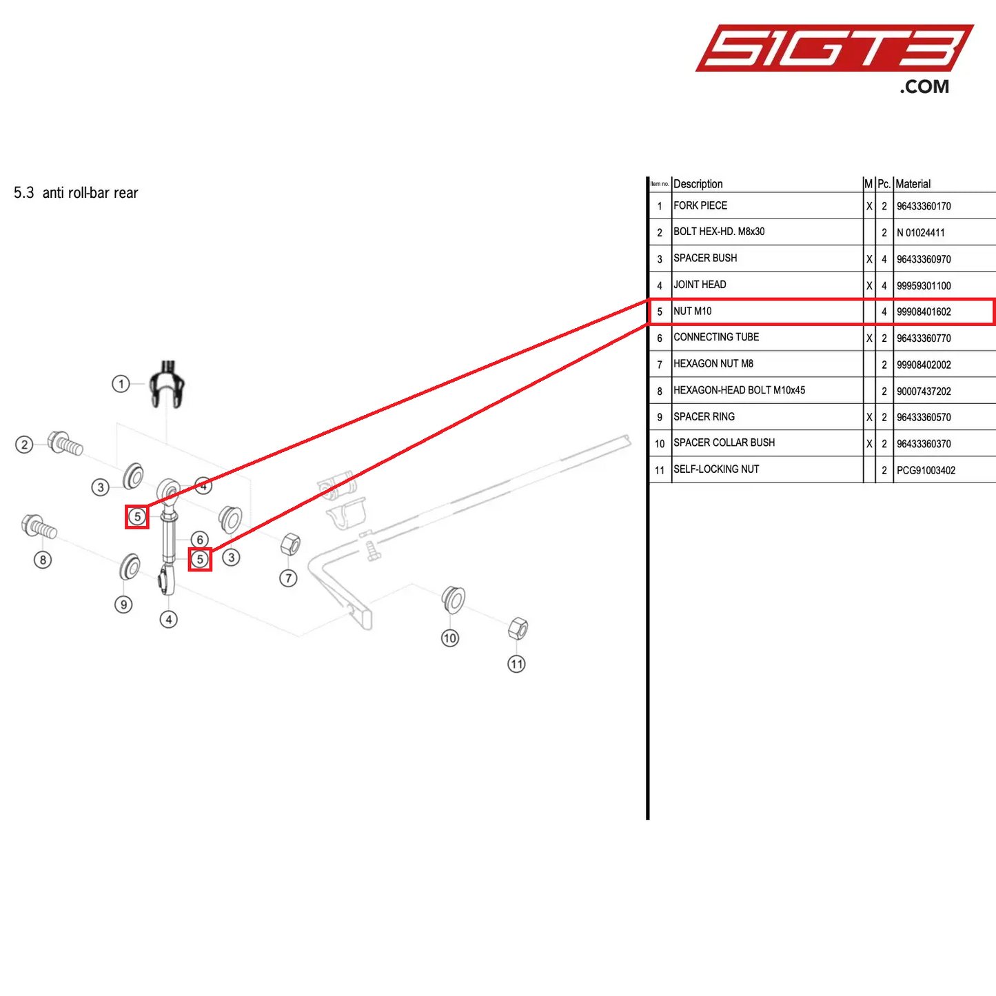 NUT M10 - 99908401602 [PORSCHE 964 Cup]