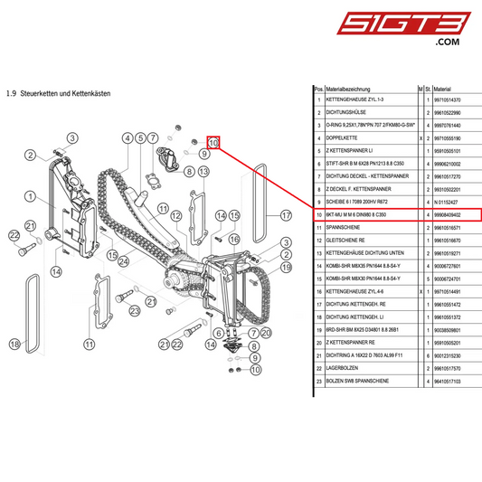 HEX.SECURING NUT M6 - 99908409402 [PORSCHE 997.1 GT3 R]
