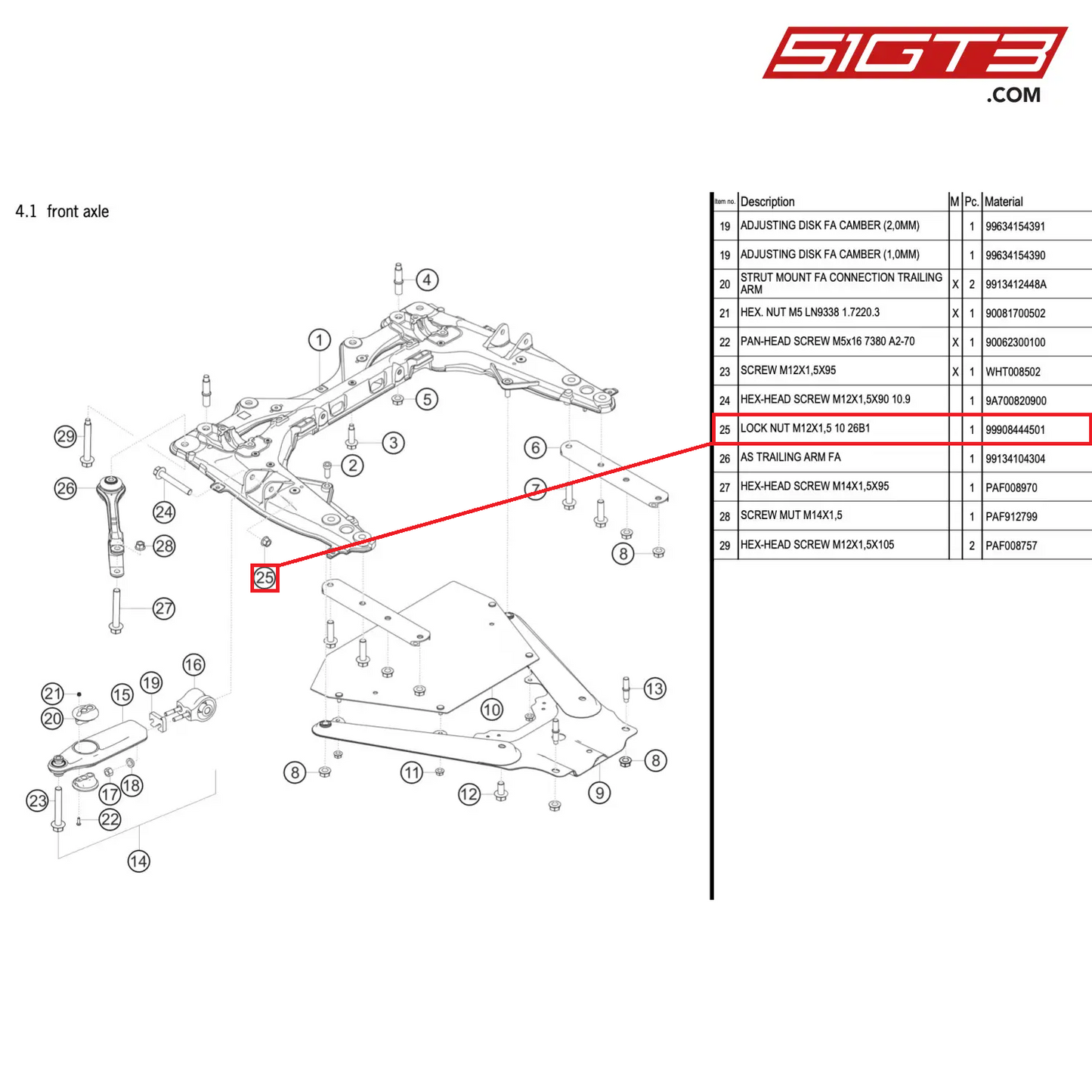 LOCK NUT M12X1,5 10 26B1 - 99908444501 [PORSCHE 911 GT2 RS Clubsport]