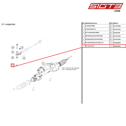 HEXAGON NUT M12X1,5 - 99908444909 [PORSCHE Cayman 981 GT4 Clubsport]