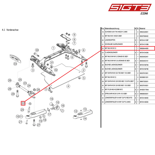 HEXAGON NUT M12X1,5 - 99908444909 [PORSCHE 997.1 GT3 R]