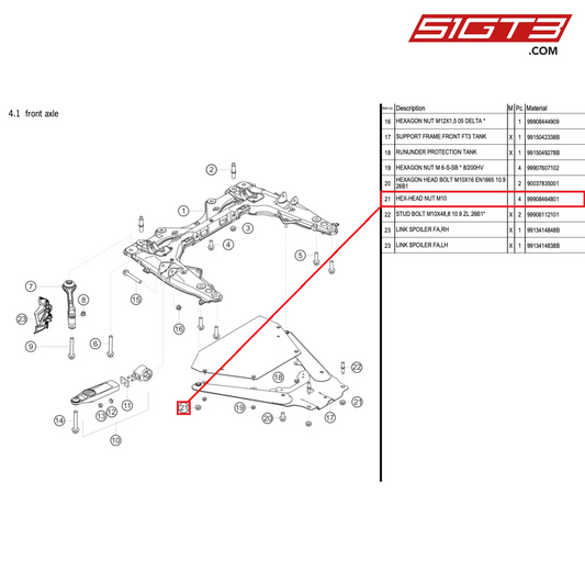 HEX-HEAD NUT M10 - 99908464801 [PORSCHE 718 Cayman GT4 RS Clubsport]