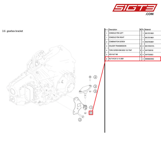 NUT M12X1,5 10 26B1 - 99908600902 [PORSCHE 718 Cayman GT4 RS Clubsport]