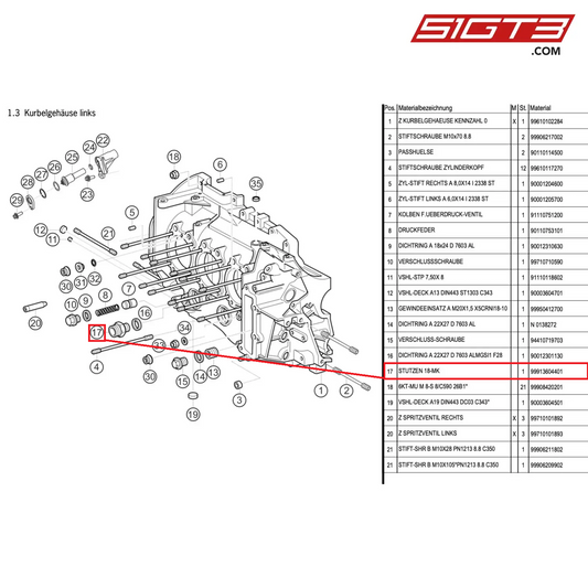 CONNECTION PIECE 18-MK - 99913604401 [PORSCHE 997.1 GT3 R]