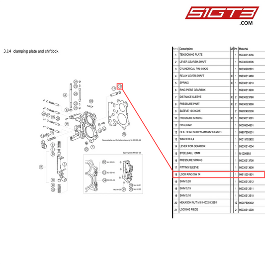 LOCK RING SW 14 - 99915201801 [PORSCHE 996 GT3 Cup]