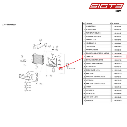 LOCK PLATE - 99916608309 [PORSCHE 996 GT3 Cup]