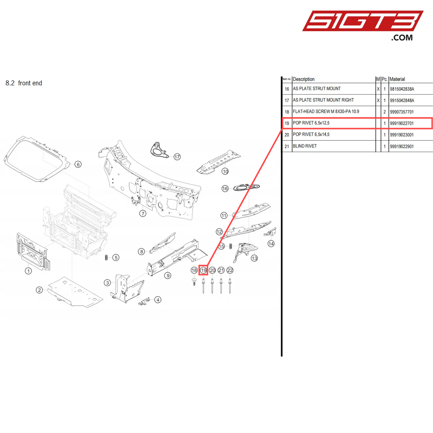 POP RIVET 6,5x12,5 - 99919022701 [PORSCHE 718 Cayman GT4 Clubsport]