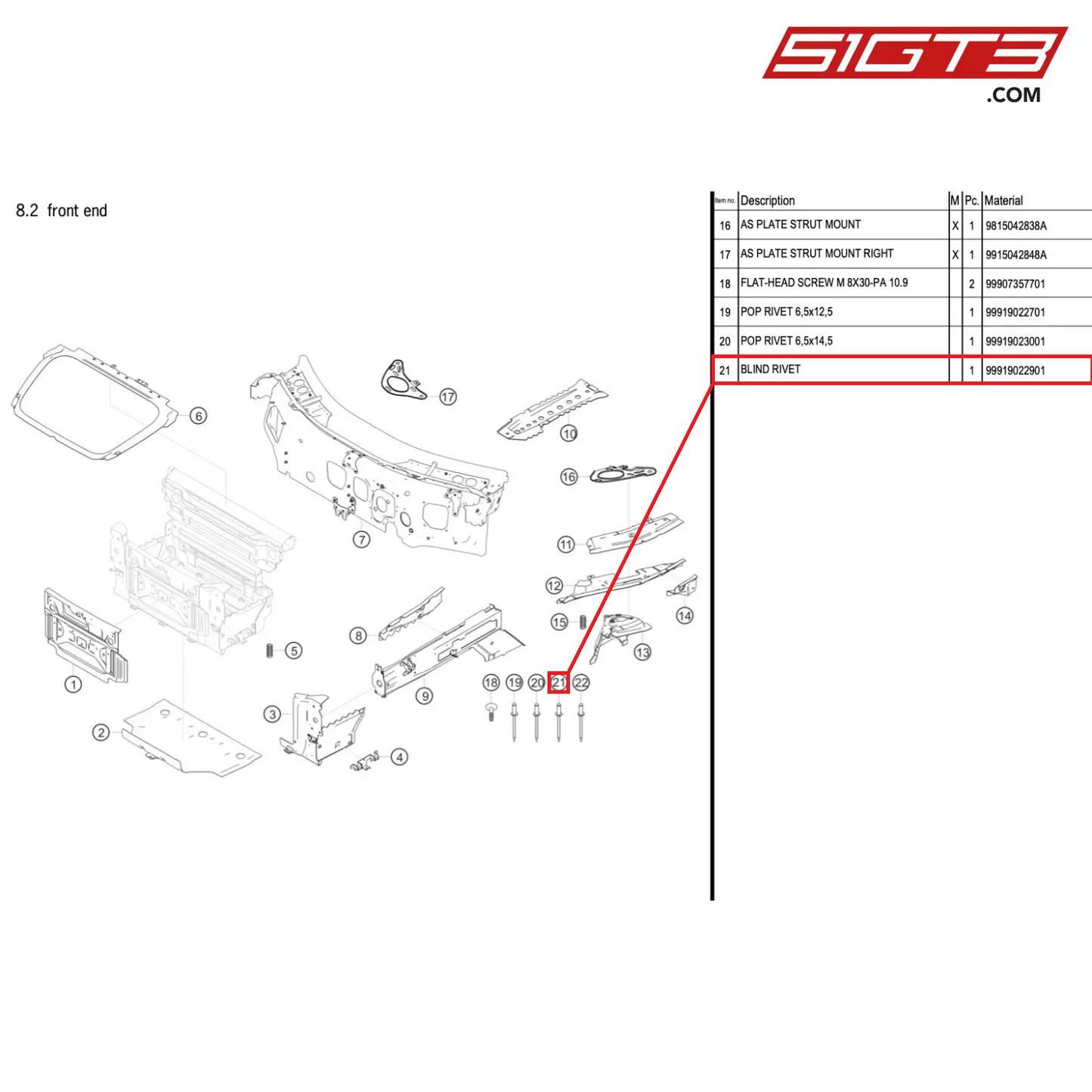 BLIND RIVET - 99919022901 [PORSCHE 718 Cayman GT4 RS Clubsport]