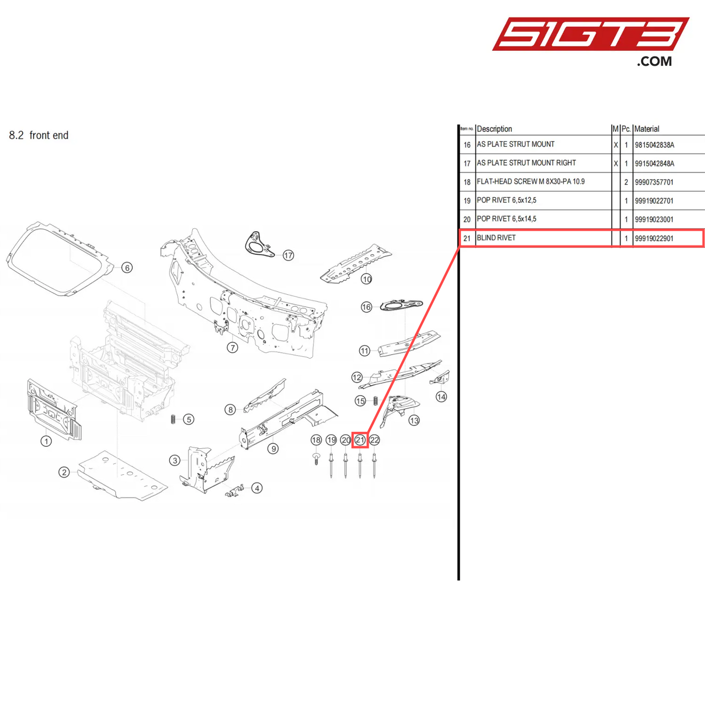 BLIND RIVET - 99919022901 [PORSCHE 718 Cayman GT4 Clubsport]