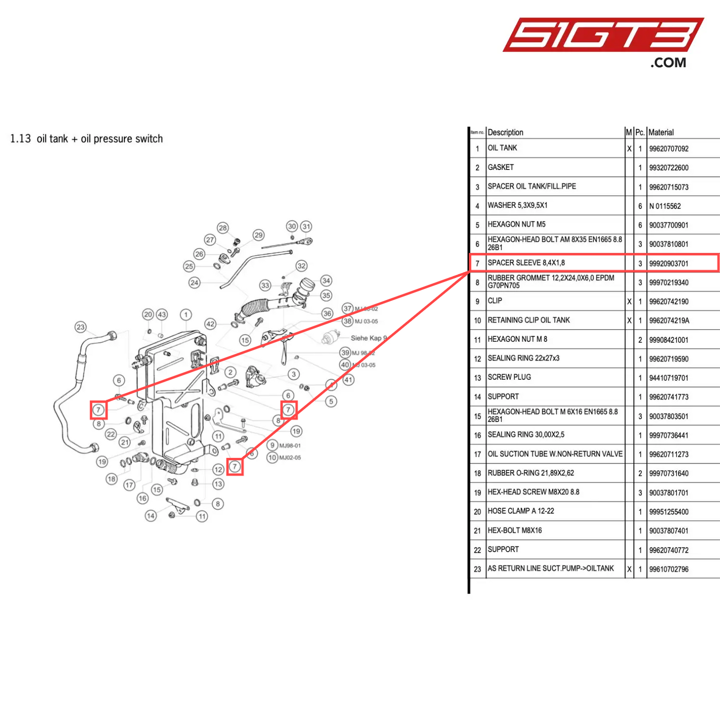 SPACER SLEEVE 8,4X1,8 - 99920903701 [PORSCHE 996 GT3 Cup]