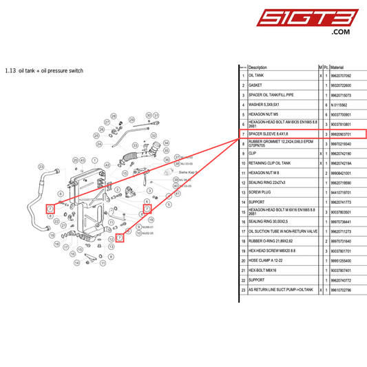 SPACER SLEEVE 8,4X1,8 - 99920903701 [PORSCHE 996 GT3 Cup]