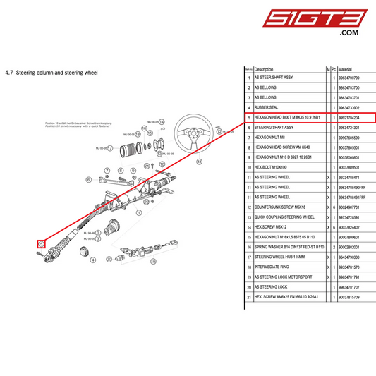 HEXAGON-HEAD BOLT M 8X35 10.9 26B1 - 99921704204 [PORSCHE 996 GT3 Cup]