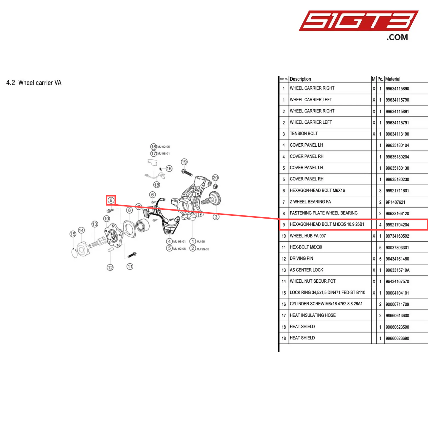 HEXAGON-HEAD BOLT M 8X35 10.9 26B1 - 99921704204 [PORSCHE 996 GT3 Cup]