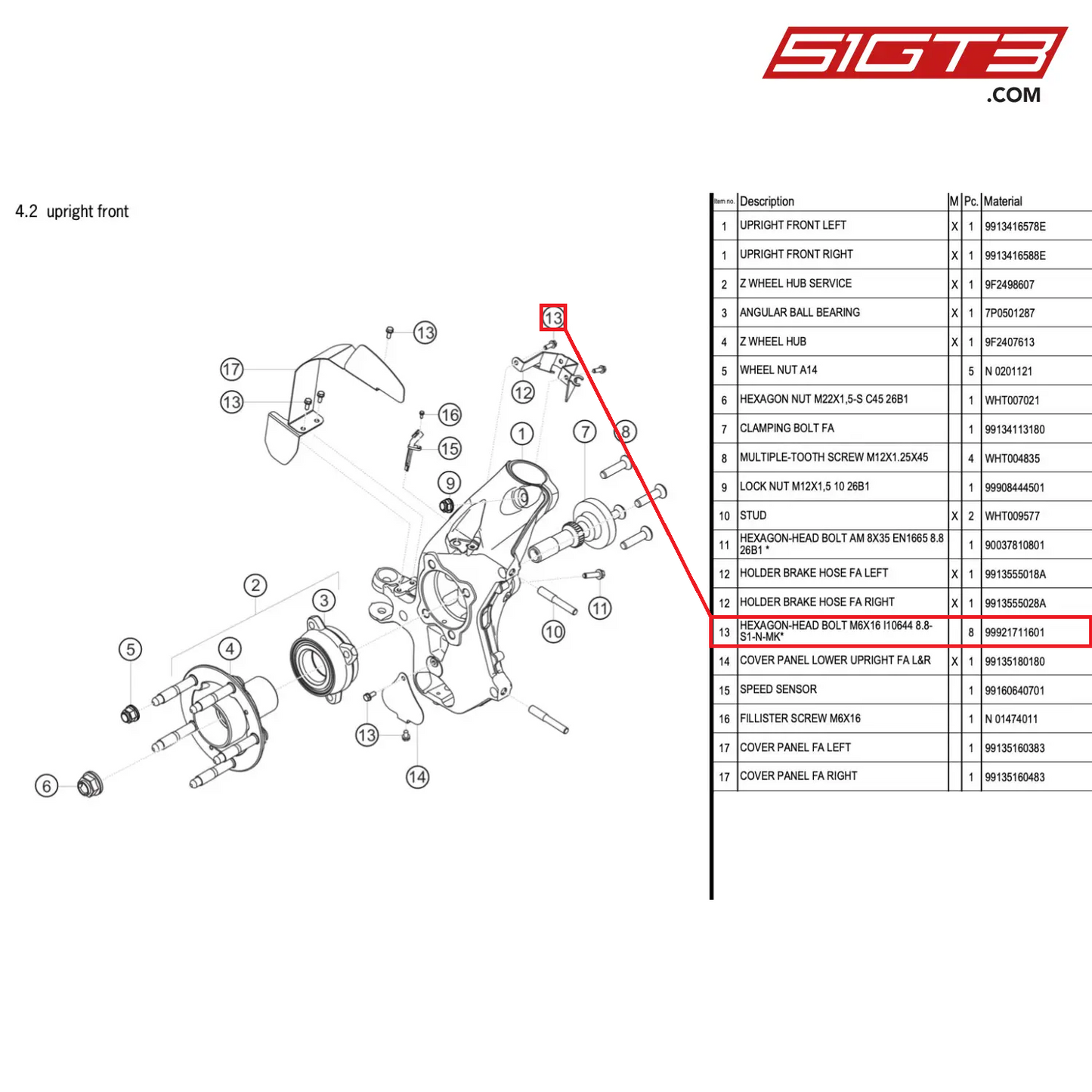 HEXAGON-HEAD BOLT M6X16 - 99921711601 [PORSCHE 718 Cayman GT4 RS Clubsport]