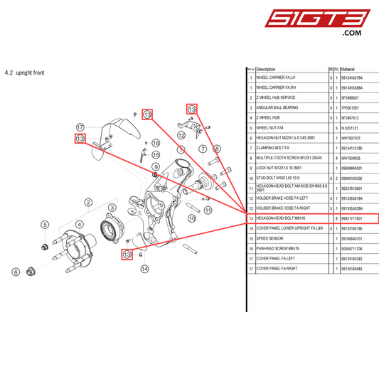 HEXAGON-HEAD BOLT M6X16 - 99921711601 [PORSCHE 718 Cayman GT4 Clubsport]