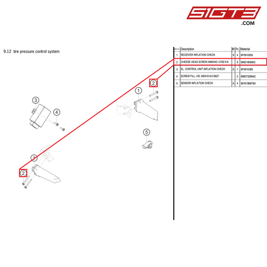 Śruba z łbem serowym AM5X40 I 4762 8.8 - 99921806902 [PORSCHE 991.2 GT3 R]