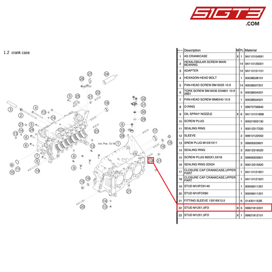 STUD M12X1,5FO - 99921812201 [PORSCHE 991.2 GT3 Cup]