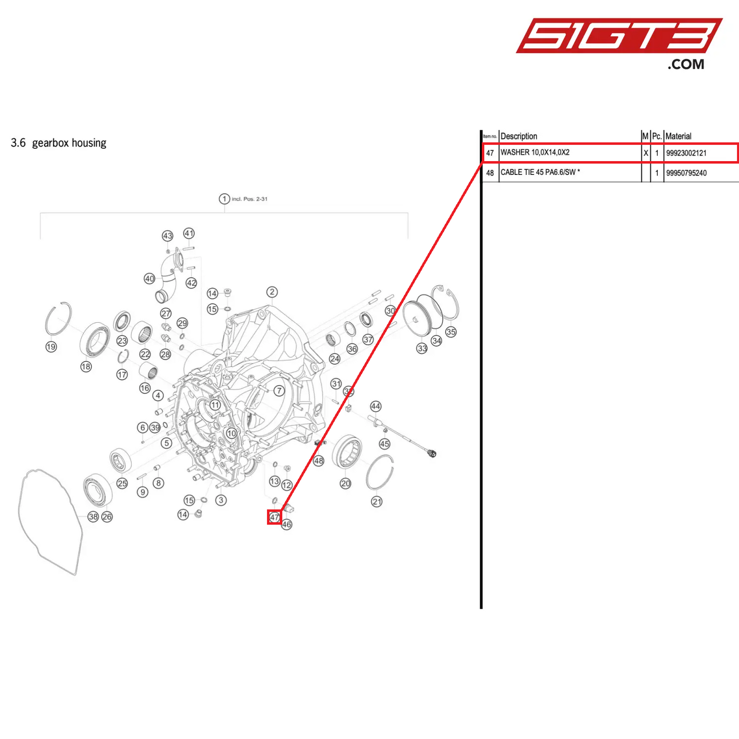 WASHER 10,0X14,0X2 - 99923002121 [PORSCHE 911 GT3 R Type 991 (GEN 2)]