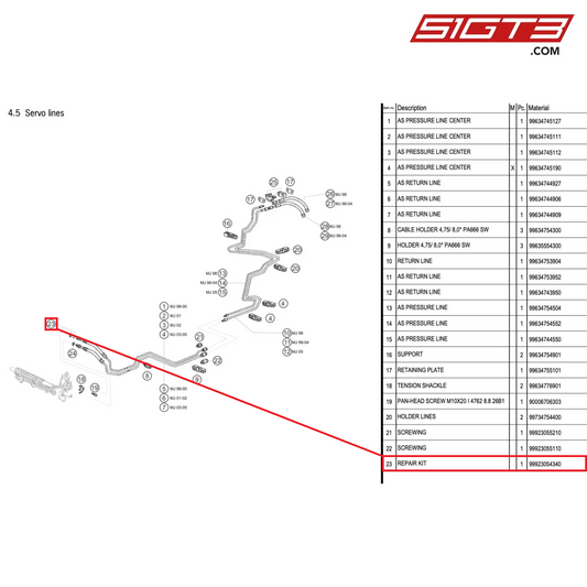 REPAIR KIT - 99923054340 [PORSCHE 996 GT3 Cup]