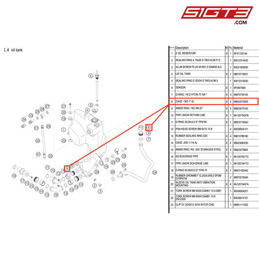 CAGE -16D-1" AL - 99923073000 [PORSCHE 911 GT3 R Type 991 (GEN 2)]