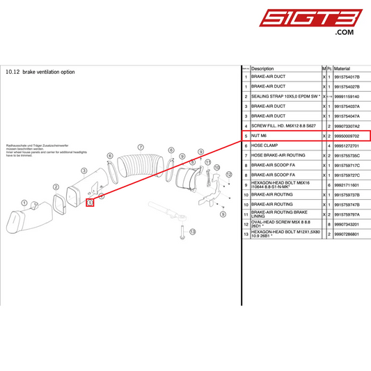 NUT M6 - 99950009702 [PORSCHE 991.1 GT3 R]