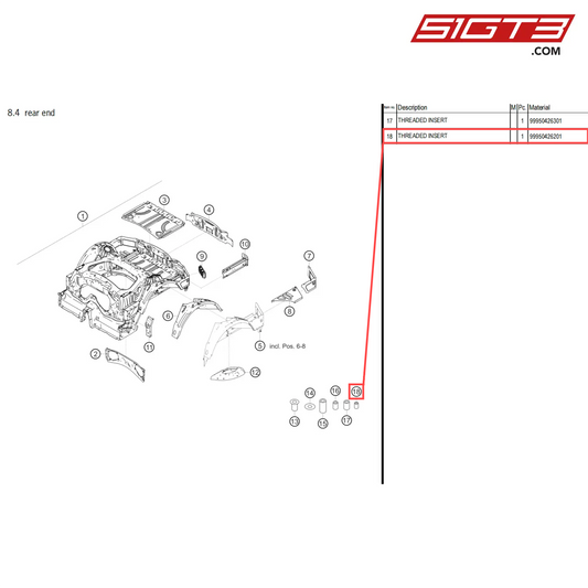 THREADED INSERT - 99950426201 [PORSCHE 718 Cayman GT4 Clubsport]