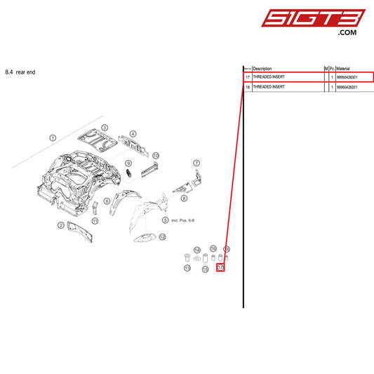 THREADED INSERT - 99950426301 [PORSCHE 718 Cayman GT4 RS Clubsport]