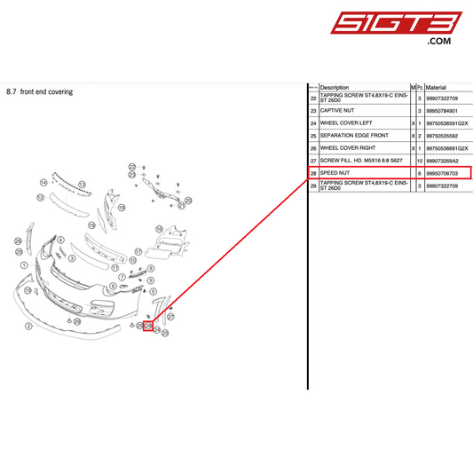 SPEED NUT - 99950706703 [PORSCHE 997.2 GT3 Cup]