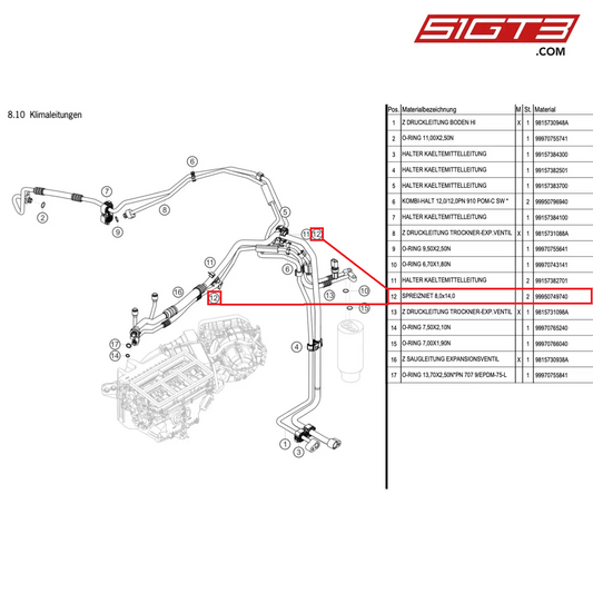 RIVET 8,0x14,0 - 99950749740 [PORSCHE Cayman 981 GT4 Clubsport]