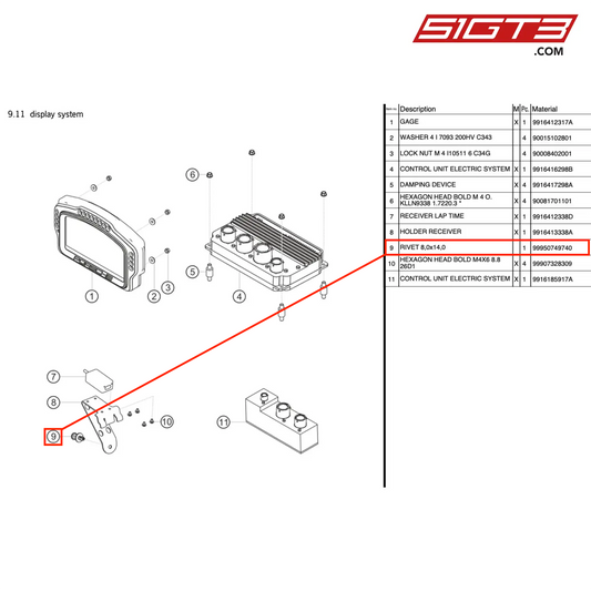 RIVET 8,0x14,0 - 99950749740 [PORSCHE 991.1 GT3 R]