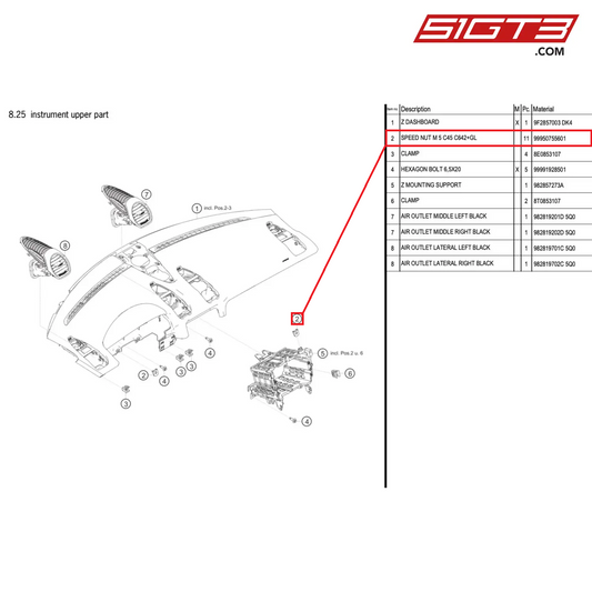 SPEED NUT M 5 C45 C642+GL - 99950755601 [PORSCHE 718 Cayman GT4 RS Clubsport]