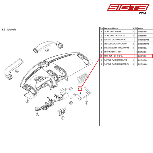 SPEED NUT M 5 C45 C642+GL - 99950755601 [PORSCHE Cayman 981 GT4 Clubsport]