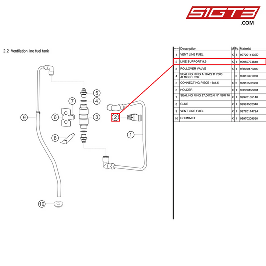 LINE SUPPORT 9,9 - 99950774840 [PORSCHE 997.2 GT3 Cup]