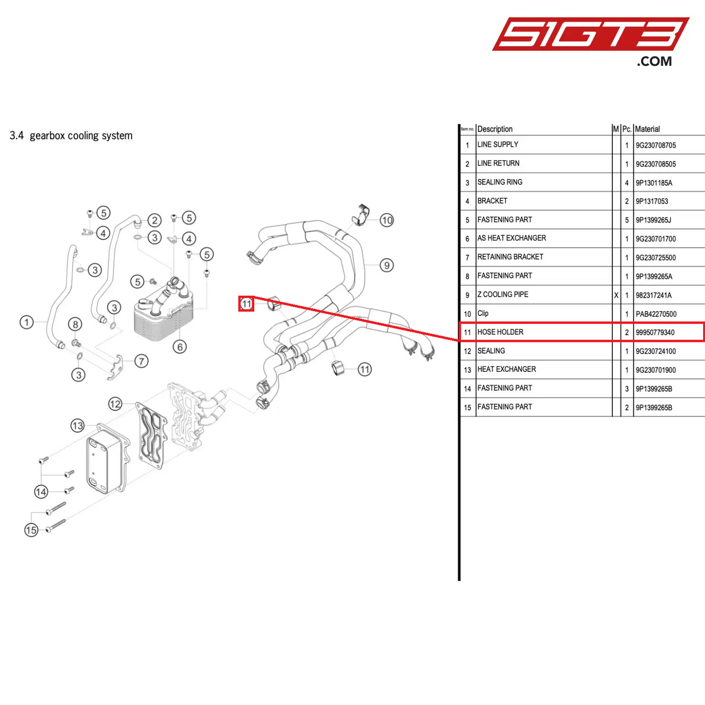 HOSE HOLDER - 99950779340 [PORSCHE 718 Cayman GT4 RS Clubsport]