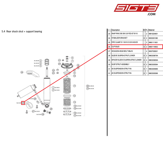 CLIP 50x20 - 99951116902 [PORSCHE 996 GT3 Cup]