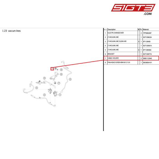 CABLE HOLDER - 99951123940 [PORSCHE 992.1 GT3 Cup]